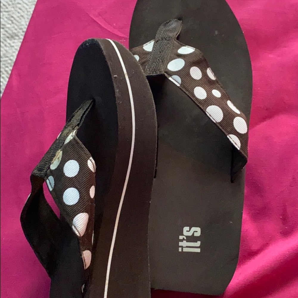 brown flip flops